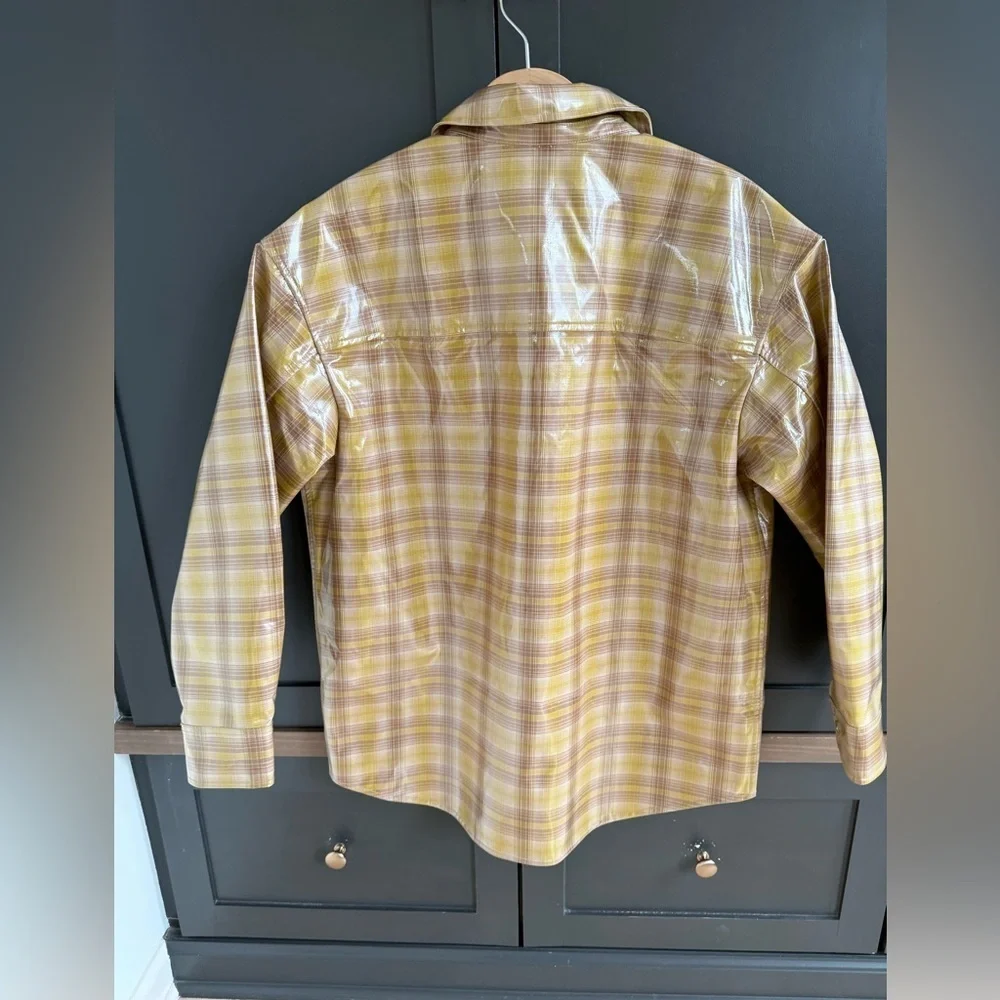 NWT • Madewell Laminated Oversized Shirt-Jacket in Yarn-Dyed Plaid •M - Picture 4 of 10